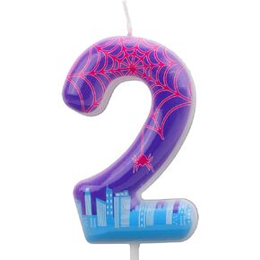 Spider Birthday Number Candle, Purple Cartoon Spider Web Cake Topper Number Candle for Party Supplies Halloween Themed Decorations (3) in Kuwait