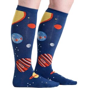 Sock It To Me Wide Calf STRETCH-IT Knee High Planets Socks