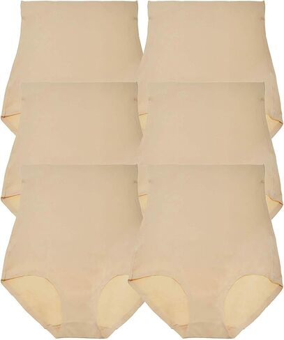 Tobinstyle Women's 6 Pack Microfiber High Cherned Tummy Control Cut Laser Brief in Kuwait