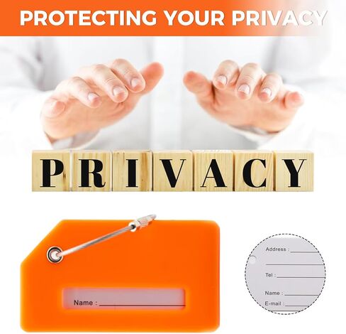 Luggage Tags for Suitcases 2 Pack Quickly Spot Silicone Traveling Bag Labels with Name ID Card Privacy Protection Travel Essentials Orange AIR in Saudi Arabia