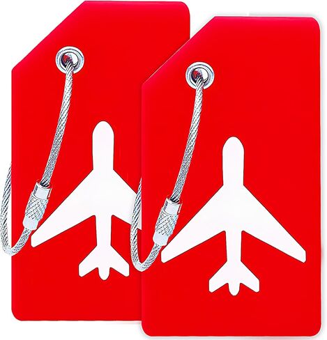 Luggage Tags for Suitcases 2 Pack Quickly Spot Silicone Traveling Bag Labels with Name ID Card Privacy Protection Travel Essentials Orange AIR in Saudi Arabia
