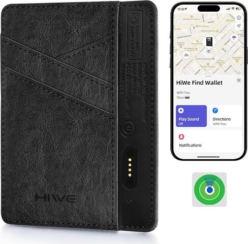 Women Wallet, Works with Apple Find My, Credit Card Holder Slim Wallet, Slim Minimalist Wallet for Women, RFID Wallet Women Front Pocket Small Leather Wallet with Zipper Coin Pocket & ID Window, Blue in Kuwait