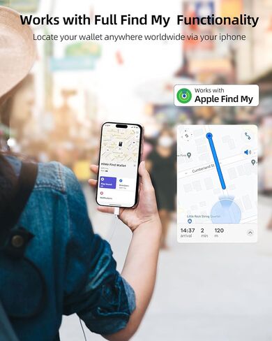 Women Wallet, Works with Apple Find My, Credit Card Holder Slim Wallet, Slim Minimalist Wallet for Women, RFID Wallet Women Front Pocket Small Leather Wallet with Zipper Coin Pocket & ID Window, Blue in Kuwait