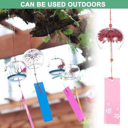 1-Pack Japanese Wind Chimes, Glass Wind Bells Handmade Pendant, Glass Hanging Wind Chimes for Outdoor/Garden/Patio/Home/Yard Decoration [Champagne] in Kuwait