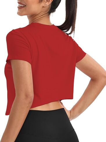 Mippo Workout Tops for Women Short Sleeve Yoga Shirts Athletic Gym Running Crop Top Loose Fit in Saudi Arabia