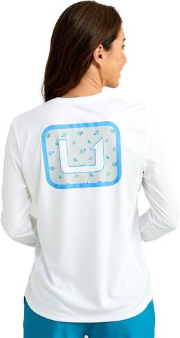 HUK Women's Pursuit Patterned Crew Long Sleeve Shirt in Kuwait