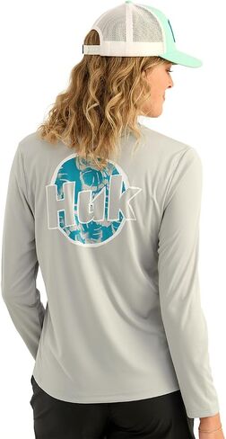 HUK Women's Pursuit Patterned Crew Long Sleeve Shirt in Saudi Arabia
