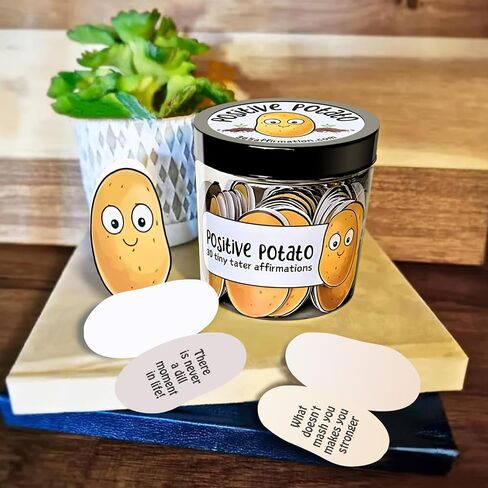 30 Pack Positive Pickles Affirmations, Emotional Support Pickle, Positive Potato, Affirmation Card Jar, 30 Unique Positive Messages, Daily Affirmation Cards (Potato) in Kuwait