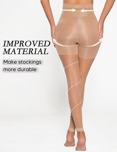 Women's Sheer Footless Tights 20D Microfibre Control Top Pantyhose, High Waist Silk Stockings in Saudi Arabia
