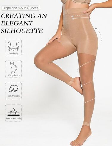 Women's Sheer Footless Tights 20D Microfibre Control Top Pantyhose, High Waist Silk Stockings in Saudi Arabia