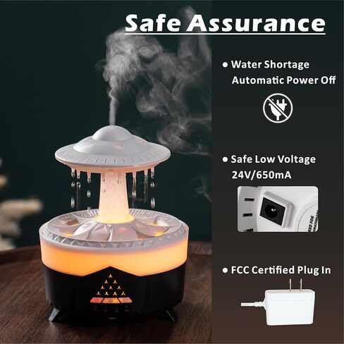 Essential Oil Diffuser 350ML UFO Raindrop Aromatherapy Diffuser Cool Mist Humidifier with 7 Colors LED Lights,Remote Control,Plug in for Bedroom,Office (White) in Saudi Arabia