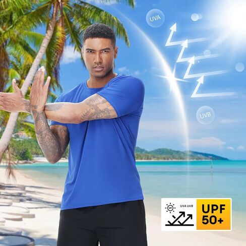 MOHEEN Men's Active Quick Dry Crew Neck T Shirts Athletic Running Gym Workout Short Sleeve Tee Tops in Kuwait