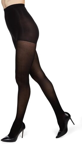 MeMoi Women's Fine Ribbed Opaque Nylon Tights in Saudi Arabia