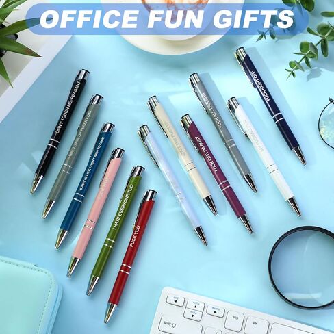 24 Snarky Office Pens Funny Ballpoint Pens Black Ink Pens Work Sucks Pen Set Insulting Complaining Quotes Pen Negative Passive Pens for Colleague Coworker Gifts, Vibrant Color in Kuwait
