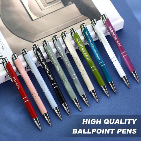24 Snarky Office Pens Funny Ballpoint Pens Black Ink Pens Work Sucks Pen Set Insulting Complaining Quotes Pen Negative Passive Pens for Colleague Coworker Gifts, Vibrant Color in Kuwait