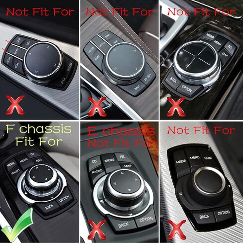 Car Interior Console iDrive Multimedia Control Button Replacement Cover For BMW F chassis 1 2 3 4 5 6 7 Series X1 X3 X4 X5 X6 F20 F22 F30 F32 F34 F10 F02 F25 F26 F15 F16 (6PCS NAV-MEDIA Piano black) in Saudi Arabia