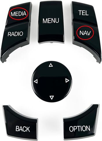 Car Interior Console iDrive Multimedia Control Button Replacement Cover For BMW F chassis 1 2 3 4 5 6 7 Series X1 X3 X4 X5 X6 F20 F22 F30 F32 F34 F10 F02 F25 F26 F15 F16 (6PCS NAV-MEDIA Piano black) in Saudi Arabia