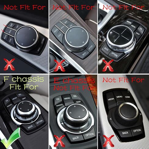 Car Interior Console iDrive Multimedia Control Button Replacement Cover For BMW F chassis 1 2 3 4 5 6 7 Series X1 X3 X4 X5 X6 F20 F22 F30 F32 F34 F10 F02 F25 F26 F15 F16 (6PCS NAV-MEDIA Piano black) in Saudi Arabia