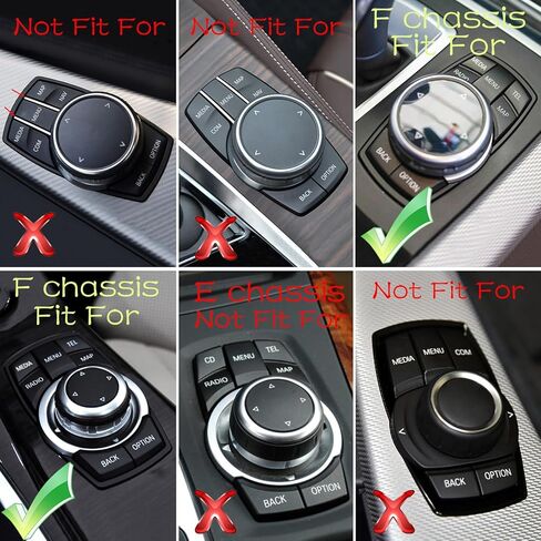 Car Interior Console Idrive Multimedia Control Cover Wover for BMW F chassis 1 2 3 4 5 6 7 Series X1 X3 X4 X5 X6 F22 F32 F32 F34 F10 F02 F25 F26 F15 F16 (6PCS NAV-Media Plack) in Kuwait