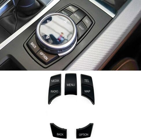 Car Interior Console Idrive Multimedia Control Cover Wover for BMW F chassis 1 2 3 4 5 6 7 Series X1 X3 X4 X5 X6 F22 F32 F32 F34 F10 F02 F25 F26 F15 F16 (6PCS NAV-Media Plack) in Kuwait
