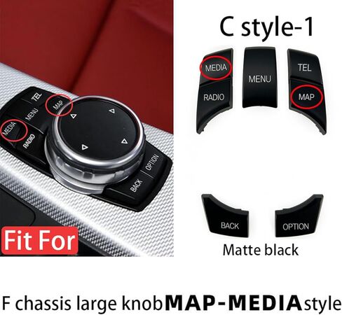 Car Interior Console Idrive Multimedia Control Cover Wover for BMW F chassis 1 2 3 4 5 6 7 Series X1 X3 X4 X5 X6 F22 F32 F32 F34 F10 F02 F25 F26 F15 F16 (6PCS NAV-Media Plack) in Kuwait