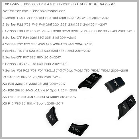 Car Interior Console Idrive Multimedia Control Cover Wover for BMW F chassis 1 2 3 4 5 6 7 Series X1 X3 X4 X5 X6 F22 F32 F32 F34 F10 F02 F25 F26 F15 F16 (6PCS NAV-Media Plack) in Kuwait