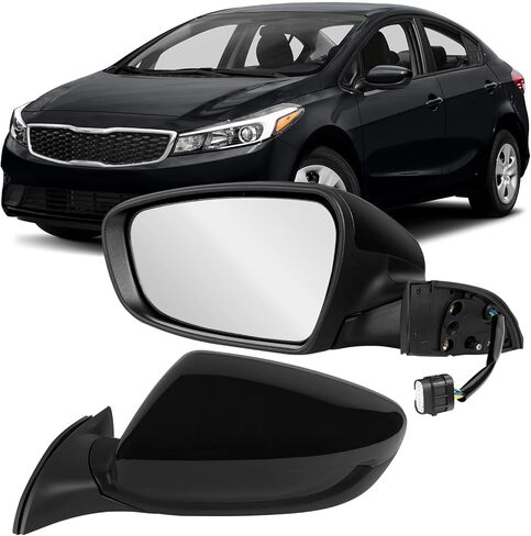 Side Mirror Compatible with Kia Forte 2017 2018 SX/S/EX/LX Door Mirror Assembly w/Heated/Manual Folding/Power glass,Replace KI1320213(Left Driver /5pins) in Saudi Arabia