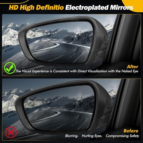 Side Mirror Compatible with Kia Forte 2017 2018 SX/S/EX/LX Door Mirror Assembly w/Heated/Manual Folding/Power glass,Replace KI1320213(Left Driver /5pins) in Saudi Arabia