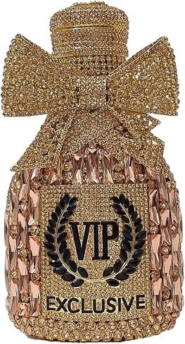 Novelty Champagne Bottle Evening Bag Rhinestone Clutch with Bowknot Women Purse Party Cocktail Crystal Handbag in Saudi Arabia