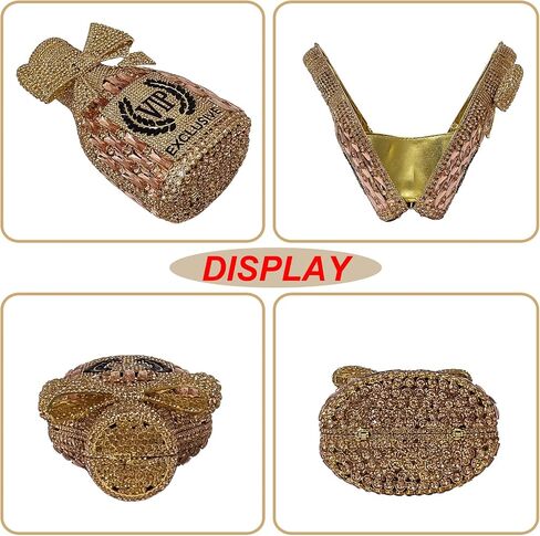Novelty Champagne Bottle Evening Bag Rhinestone Clutch with Bowknot Women Purse Party Cocktail Crystal Handbag in Saudi Arabia