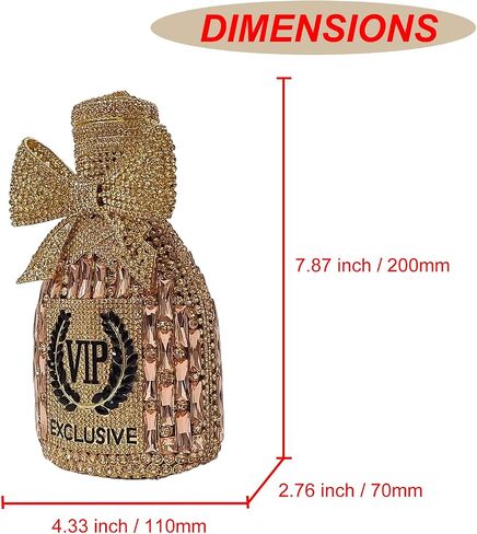 Novelty Champagne Bottle Evening Bag Rhinestone Clutch with Bowknot Women Purse Party Cocktail Crystal Handbag in Saudi Arabia