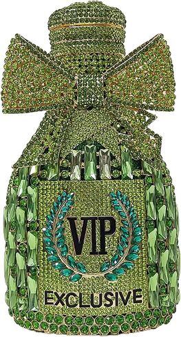 Novelty Champagne Bottle Evening Bag Rhinestone Clutch with Bowknot Women Purse Party Cocktail Crystal Handbag in Saudi Arabia