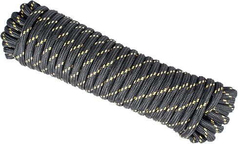 DT-Rope 1/2 in x 100 ft High-Strength Nylon Braided Rope - Heavy Duty Utility Cord for Camping, Hiking, Boating & Outdoor Use (Black-Multicolor) in Saudi Arabia