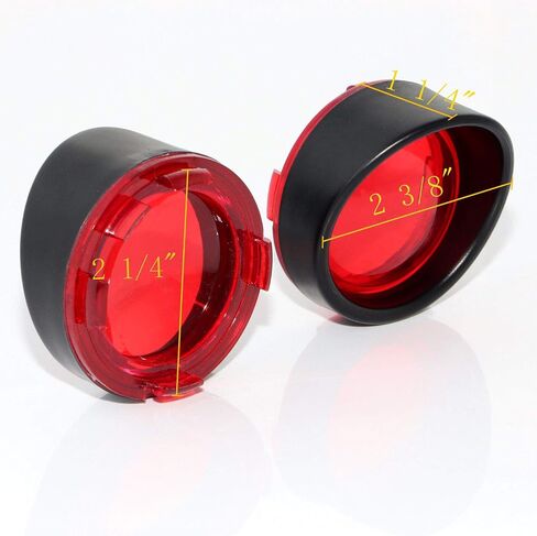 Zytc Red Turn Light Lens Lens Cover Lenses Ring Black Visor Ring for Harley Dyna Street Glide Road King in Kuwait