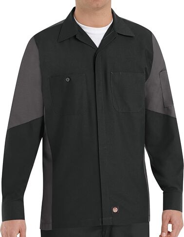 Red Kap Men's Long Sleeve Two-Tone Crew Shirt in Kuwait