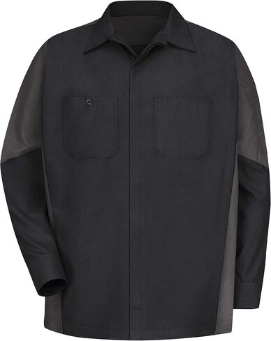 Red Kap Men's Long Sleeve Two-Tone Crew Shirt in Kuwait