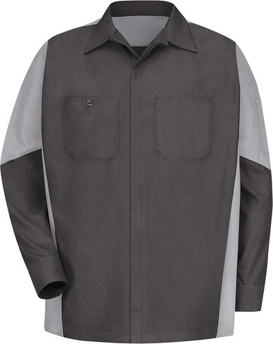Red Kap Men's Long Sleeve Two-Tone Crew Shirt in Kuwait