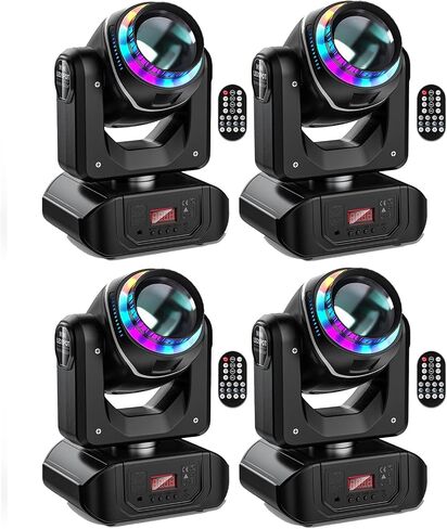 U'King 80W LED Moving Head Light Rotating 18-Facet Prism DJ Lighting Stage Lights with 10 Gobos and 7 Colors Beam Spotlight by DMX and Sound Activated for Parties Wedding Church Live Show Bar Club in Kuwait