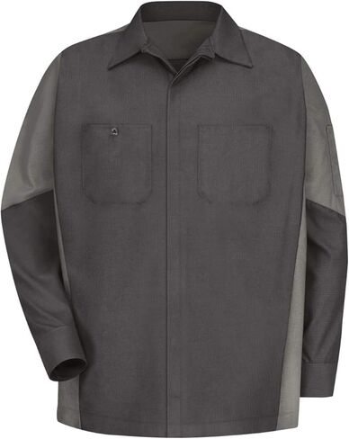 Red Kap Men's Long Sleeve Two-Tone Crew Shirt in Kuwait