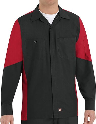 Red Kap Men's Long Sleeve Two-Tone Crew Shirt in Kuwait