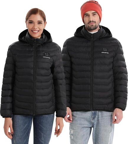Venustas Unisex Dual-Control Heated Jacket (Black, M) &Heated Gloves for Men & Women (Black, M) in Saudi Arabia