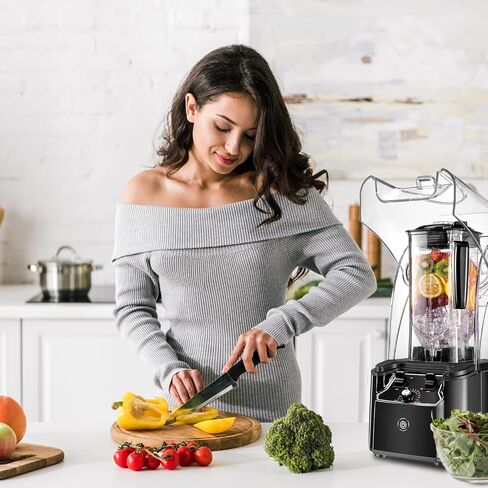 Commercial Blender for Smoothies 2200W With Cover, 2200 ML, 15 Speeds, 6-leaves Stainless Steel Blade, Heavy Duty Blender for Restaurant, Kitchen, Smoothie, Puree, Ice Crush, Shakes in Saudi Arabia