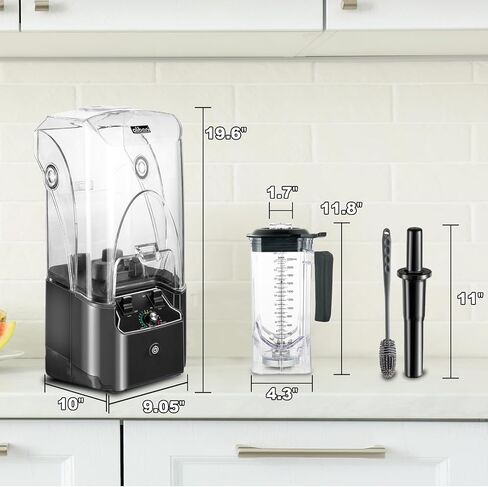 Commercial Blender for Smoothies 2200W With Cover, 2200 ML, 15 Speeds, 6-leaves Stainless Steel Blade, Heavy Duty Blender for Restaurant, Kitchen, Smoothie, Puree, Ice Crush, Shakes in Saudi Arabia
