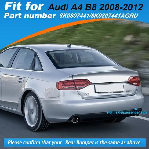 تغطية خطاف القطر الخلفية للسيارة مناسبة لـ Audi A4 B8 2008 2008 2010 2011 2012 (لا يمكن استخدام النماذج الرياضية) غطاء مقطورة القطر 8K0807441 8K0807441AGRU (جانب غير مصقول ، جانب الركاب الأيمن) in Kuwait
