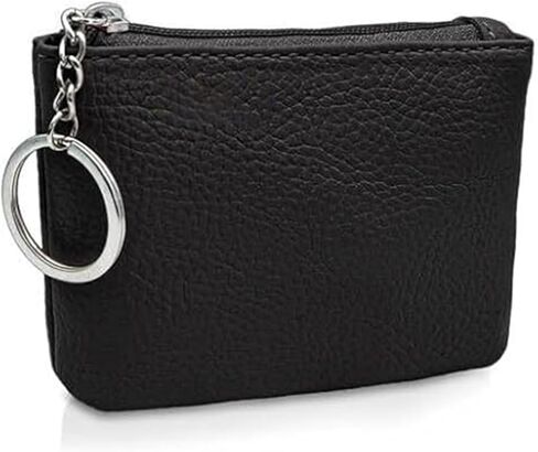 Coin Purse, PU Leather Coin Purse Pouch with Keychain, Zipper Lychee Pattern Change Wallet Purse for Women to Store Keys, Changes (Pink) in Kuwait