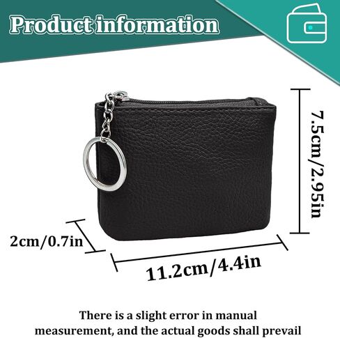 Coin Purse, PU Leather Coin Purse Pouch with Keychain, Zipper Lychee Pattern Change Wallet Purse for Women to Store Keys, Changes (Pink) in Kuwait