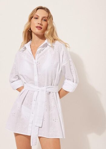 Woman's Long Shirt in Broderie Anglaise in Kuwait
