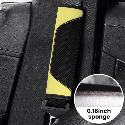 2 Pack Leather Mesh Universal Seatbelt Shoulder Strap Protector,Car Seat Belt Pads Cover, Soft Harness Pad Safety Belt Cover for Comfortable Driving, Car Interior Accessories (Green) in Saudi Arabia