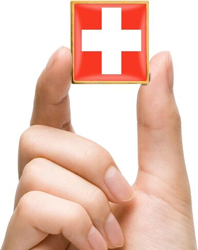 12/50/100 Pack Switzerland Flag Lapel Pins Bulk - Metal Swiss Brooch Badge Souvenir for Men Women Clothes Bags Hats in Saudi Arabia