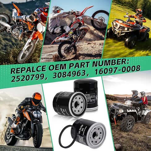 2520799 فلتر الزيت 16097-0008 ل Polaris Sportsman 850 500 450 400 Ranger Scrambler 1000 XP Magnum Xplorer Xpedition 325 ، Kawasaki Ninja 400 600 Prairie 300 ZX6R Z650 Vulcan 1500 Versys 650 in Kuwait